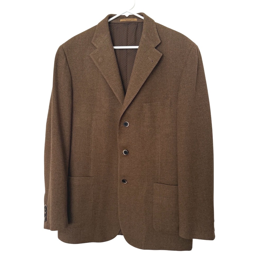 Corneliani Blazer Mens 42L Brown Wool Cashmere 3-Button Sport Coat Italy Luxury